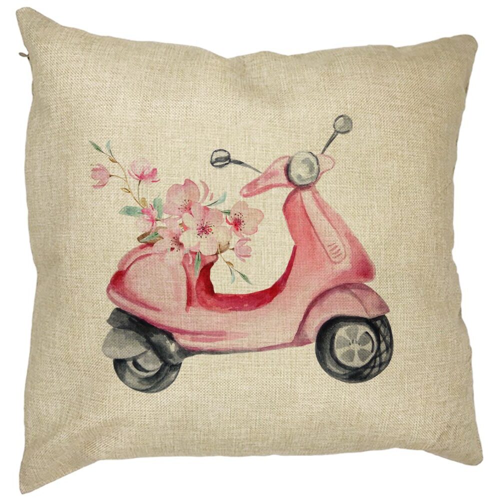 Perna Decorativa Patrata Rose Flower Bike, 40x40 cm, Husa Detasabila, Burduf 7 Perna Decorativa Patrata Rose Flower Bike