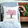 Perna Decorativa Patrata Rose Tree, 40x40 cm, Alba, Mata, Husa Detasabila, Burduf 20 40x40 cm