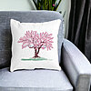 Perna Decorativa Patrata Rose Tree, 40x40 cm, Alba, Mata, Husa Detasabila, Burduf 21 Alba