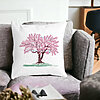Perna Decorativa Patrata Rose Tree, 40x40 cm, Alba, Mata, Husa Detasabila, Burduf 22 Mata