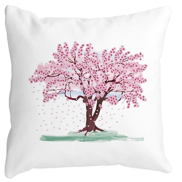 Perna Decorativa Patrata Rose Tree, 40x40 cm, Alba, Mata, Husa Detasabila, Burduf 13 Perna Decorativa Patrata Rose Tree