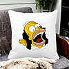 Perna Decorativa Patrata Simpsons Homer 2,40x40 cm, Alba, Mata, Husa Detasabila, Burduf 17 40x40 cm