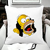 Perna Decorativa Patrata Simpsons Homer 2,40x40 cm, Alba, Mata, Husa Detasabila, Burduf 19 Mata