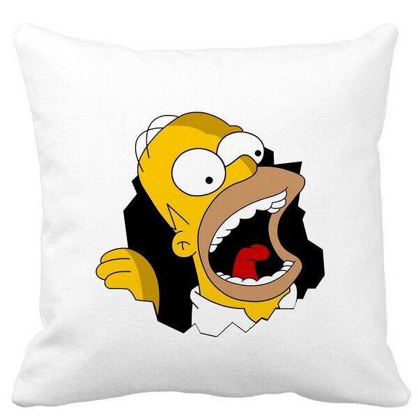 Perna Decorativa Patrata Simpsons Homer 2,40x40 cm, Alba, Mata, Husa Detasabila, Burduf 11 Perna Decorativa Patrata Simpsons Homer 2