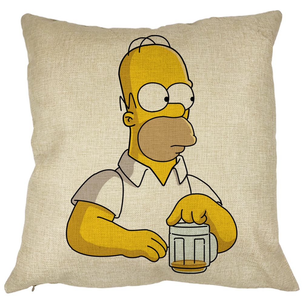 Perna Decorativa Patrata Simpsons Homer, 40x40 cm, Husa Detasabila, Burduf 13 Perna Decorativa Patrata Simpsons Homer