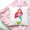 Perna Decorativa Patrata Sirena Verde, 40x40 cm, Alba, Mata, Husa Detasabila, Burduf 18 Alba