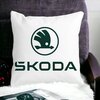 Perna Decorativa Patrata Skoda, 40x40 cm, Alba, Mata, Husa Detasabila, Burduf 17 40x40 cm