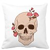 Perna Decorativa Patrata Skull Rose Art, 40x40 cm, Alba, Mata, Husa Detasabila, Burduf 16 Perna Decorativa Patrata Skull Rose Art