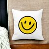 Perna Decorativa Patrata Smiley Face 2,40x40 cm, Alba, Mata, Husa Detasabila, Burduf 20 Husa Detasabila
