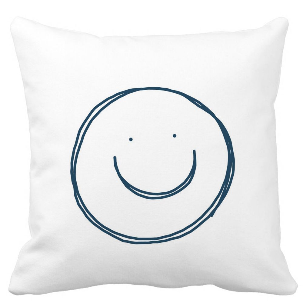 Perna Decorativa Patrata Smiley Face, 40x40 cm, Alba, Mata, Husa Detasabila, Burduf 11 Perna Decorativa Patrata Smiley Face