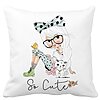 Perna Decorativa Patrata So Cute, 40x40 cm, Alba, Mata, Husa Detasabila, Burduf 16 Perna Decorativa Patrata So Cute