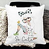 Perna Decorativa Patrata So Cute, 40x40 cm, Alba, Mata, Husa Detasabila, Burduf 20 Husa Detasabila