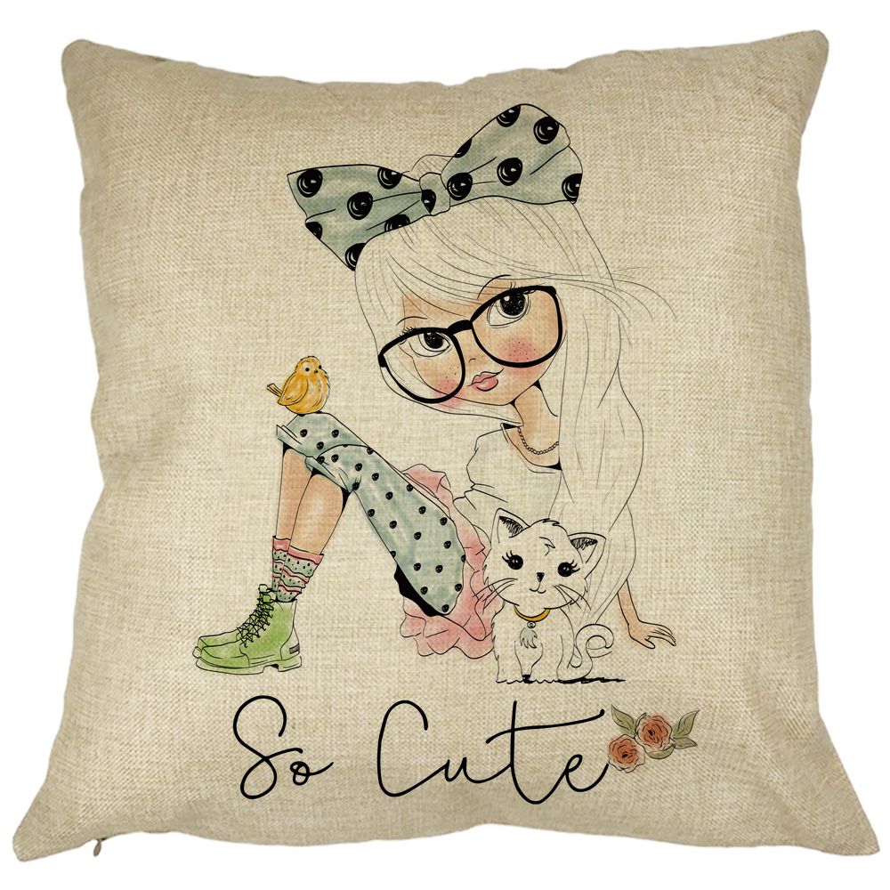 Perna Decorativa Patrata So Cute, 40x40 cm, Husa Detasabila, Burduf 7 Perna Decorativa Patrata So Cute