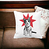 Perna Decorativa Patrata Super Cat, 40x40 cm, Alba, Mata, Husa Detasabila, Burduf 17 40x40 cm