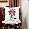 Perna Decorativa Patrata Super Cat, 40x40 cm, Alba, Mata, Husa Detasabila, Burduf 18 Alba