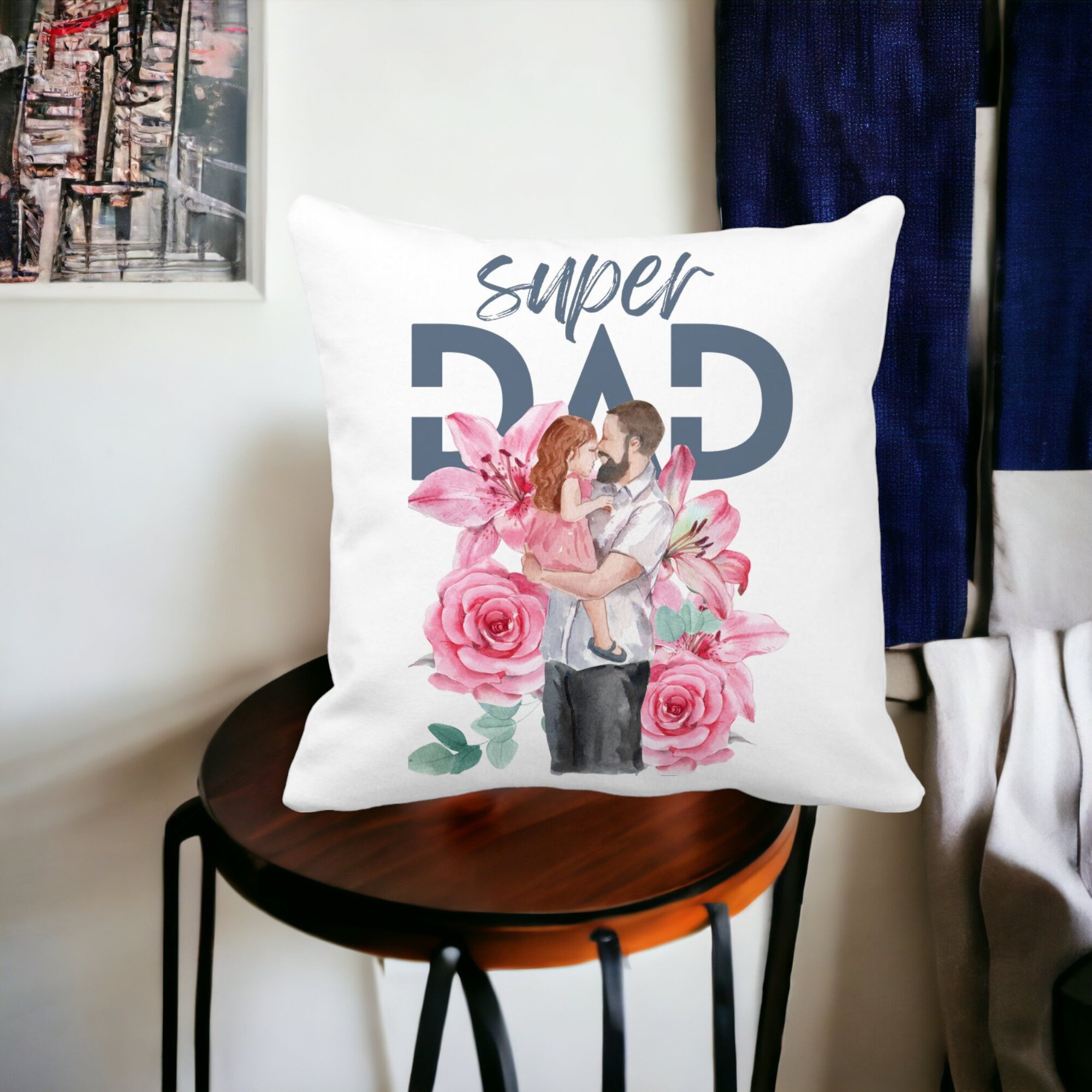 Perna Decorativa Patrata Super DAD Fetite, 40x40 cm, Alba, Mata, Husa Detasabila, Burduf 16 Mata