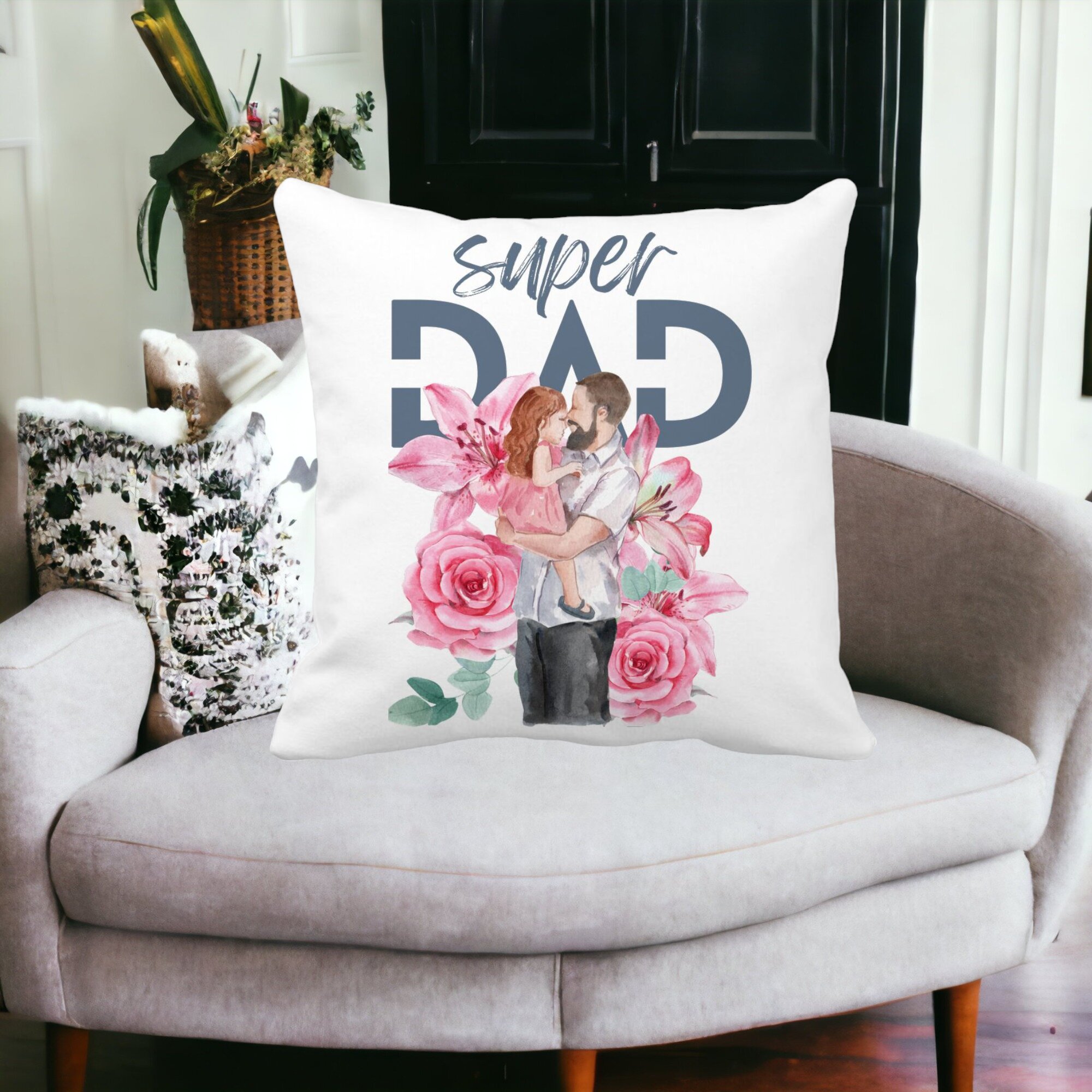 Perna Decorativa Patrata Super DAD Fetite, 40x40 cm, Alba, Mata, Husa Detasabila, Burduf 17 Husa Detasabila