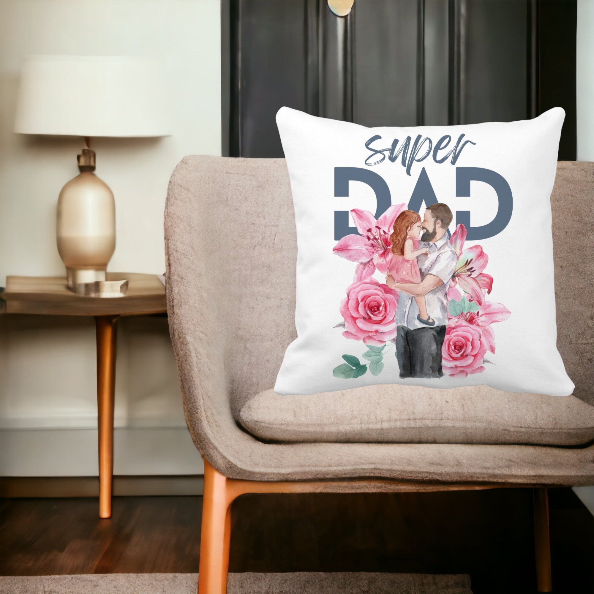 Perna Decorativa Patrata Super DAD Fetite, 40x40 cm, Alba, Mata, Husa Detasabila, Burduf 18 Burduf