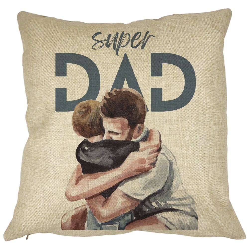 Perna Decorativa Patrata Super Dad Baieti, 40x40 cm, Husa Detasabila, Burduf 11 Perna Decorativa Patrata Super Dad Baieti