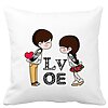 Perna Decorativa Patrata Super Love, 40x40 cm, Alba, Mata, Husa Detasabila, Burduf 16 Perna Decorativa Patrata Super Love