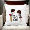 Perna Decorativa Patrata Super Love, 40x40 cm, Alba, Mata, Husa Detasabila, Burduf 18 Alba