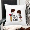 Perna Decorativa Patrata Super Love, 40x40 cm, Alba, Mata, Husa Detasabila, Burduf 19 Mata