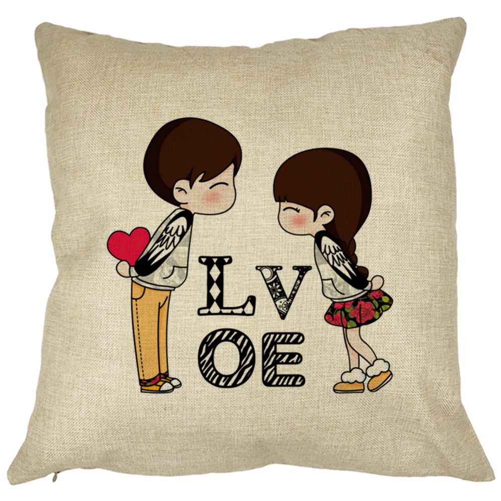 Perna Decorativa Patrata Super Love, 40x40 cm, Husa Detasabila, Burduf 11 Perna Decorativa Patrata Super Love