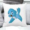 Perna Decorativa Patrata TweetTweet, 40x40 cm, Alba, Mata, Husa Detasabila, Burduf 19 Mata