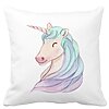 Perna Decorativa Patrata Unicorns, 40x40 cm, Alba, Mata, Husa Detasabila, Burduf 16 Perna Decorativa Patrata Unicorns