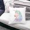 Perna Decorativa Patrata Unicorns, 40x40 cm, Alba, Mata, Husa Detasabila, Burduf 18 Alba