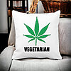 Perna Decorativa Patrata Vegetarian, 40x40 cm, Alba, Mata, Husa Detasabila, Burduf 18 Alba
