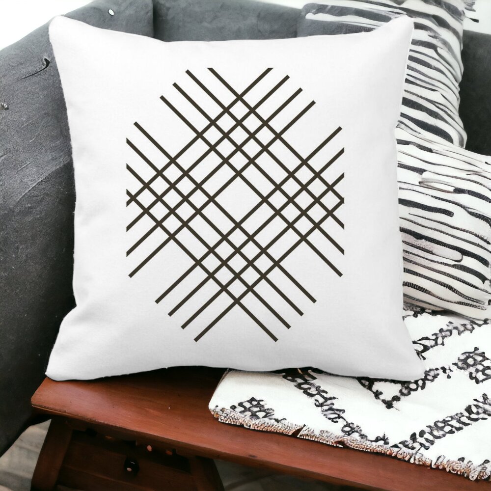 Perna Decorativa Patrata Vera, 40x40 cm, Alba, Mata, Husa Detasabila, Burduf 15 Husa Detasabila