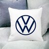 Perna Decorativa Patrata Volkswagen, 40x40 cm, Alba, Mata, Husa Detasabila, Burduf 18 Alba