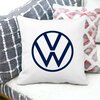 Perna Decorativa Patrata Volkswagen, 40x40 cm, Alba, Mata, Husa Detasabila, Burduf 20 Husa Detasabila