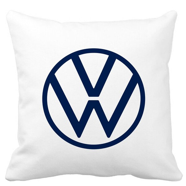 Perna Decorativa Patrata Volkswagen, 40x40 cm, Alba, Mata, Husa Detasabila, Burduf 11 Perna Decorativa Patrata Volkswagen