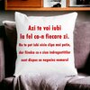 Perna Decorativa Patrata Ziua Indragostitilor, 40x40 cm, Alba, Mata, Husa Detasabila, Burduf 19 Mata