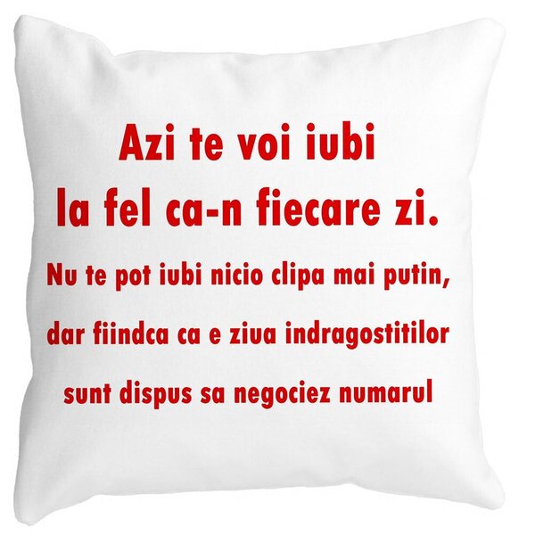 Perna Decorativa Patrata Ziua Indragostitilor, 40x40 cm, Alba, Mata, Husa Detasabila, Burduf 11 Perna Decorativa Patrata Ziua Indragostitilor