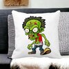 Perna Decorativa Patrata Zombie, 40x40 cm, Alba, Mata, Husa Detasabila, Burduf 17 40x40 cm