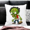 Perna Decorativa Patrata Zombie, 40x40 cm, Alba, Mata, Husa Detasabila, Burduf 19 Mata