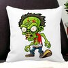Perna Decorativa Patrata Zombie, 40x40 cm, Alba, Mata, Husa Detasabila, Burduf 20 Husa Detasabila
