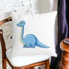 Perna Decorativa Patrata copii, Blue Dinozaur, 40x40 cm, Alba, Mata, Husa Detasabila, Burduf 18 40x40 cm