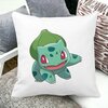 Perna Decorativa Patrata copii Bulbasaur, 40x40 cm, Alba, Mata, Husa Detasabila, Burduf 17 40x40 cm