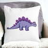 Perna Decorativa Patrata copii Dinozaur Mov, 40x40 cm, Alba, Mata, Husa Detasabila, Burduf 17 40x40 cm