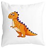 Perna Decorativa Patrata copii Dinozaur Portocaliu, 40x40 cm, Alba, Mata, Husa Detasabila, Burduf 16 Perna Decorativa Patrata copii Dinozaur Portocaliu