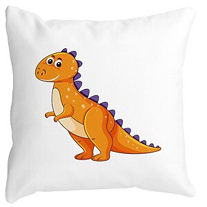 Perna Decorativa Patrata copii Dinozaur Portocaliu