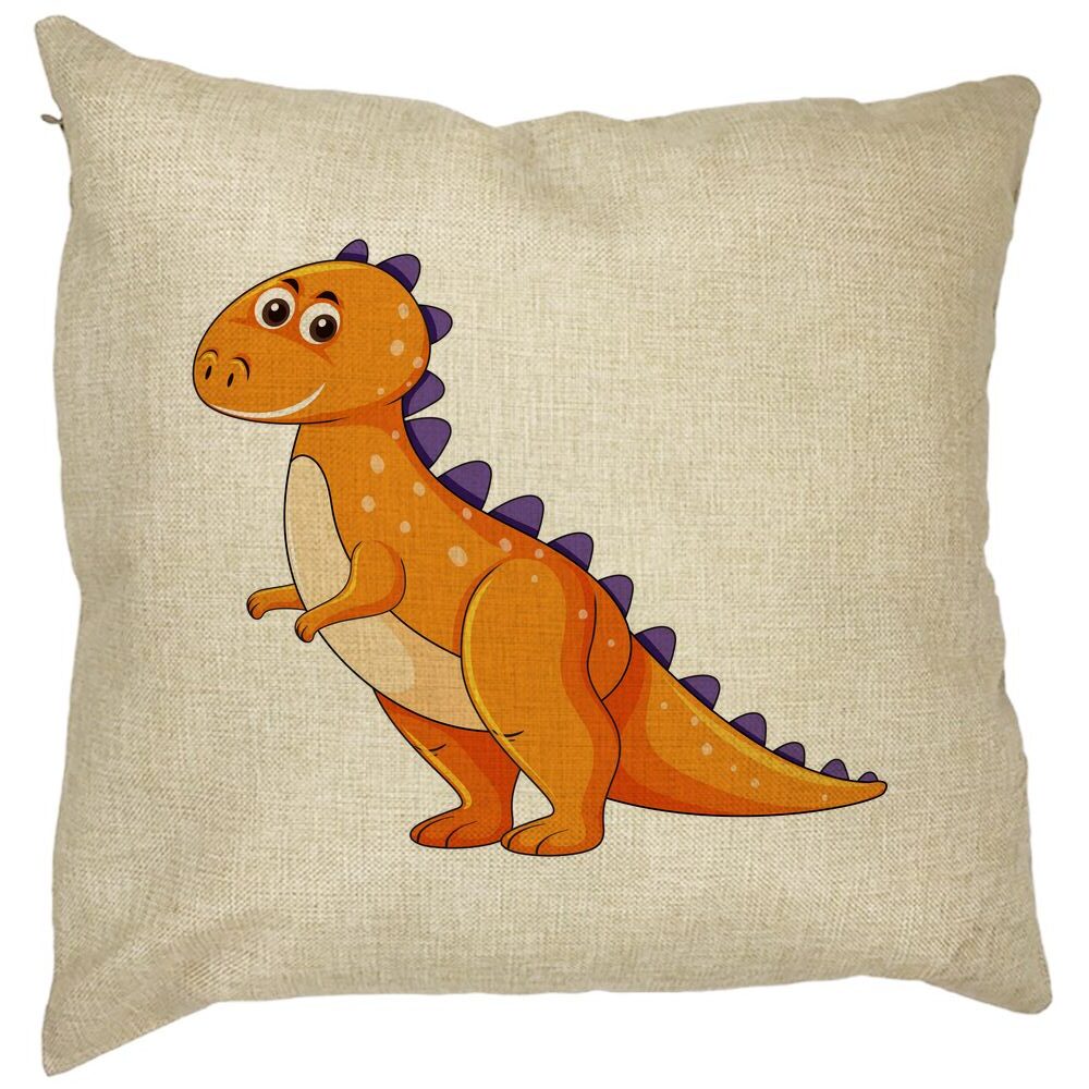 Perna Decorativa Patrata copii Dinozaur Portocaliu, 40x40 cm, Husa Detasabila, Burduf 11 Perna Decorativa Patrata copii Dinozaur Portocaliu