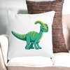Perna Decorativa Patrata copii Dinozaur Verde, 40x40 cm, Alba, Mata, Husa Detasabila, Burduf 20 Husa Detasabila