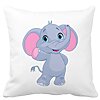 Perna Decorativa Patrata copii Elefant, 40x40 cm, Alba, Mata, Husa Detasabila, Burduf 16 Perna Decorativa Patrata copii Elefant
