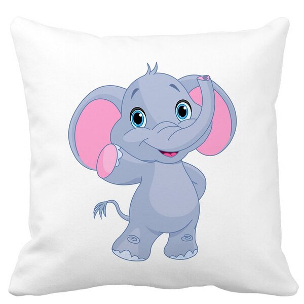 Perna Decorativa Patrata copii Elefant, 40x40 cm, Alba, Mata, Husa Detasabila, Burduf 11 Perna Decorativa Patrata copii Elefant