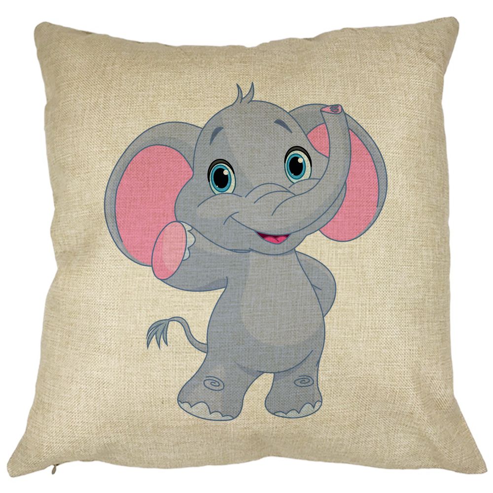 Perna Decorativa Patrata copii Elefant, 40x40 cm, Husa Detasabila, Burduf 11 Perna Decorativa Patrata copii Elefant